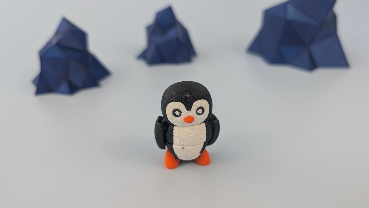 Penguin Articulated Keychain Figure Front no Hands-Biocraftlab